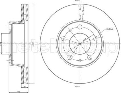 Metelli 23-0340 - Disque de frein cwaw.fr