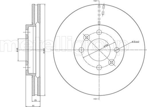 Metelli 23-0381 - Disque de frein cwaw.fr