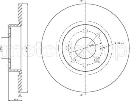 Metelli 23-0260 - Disque de frein cwaw.fr