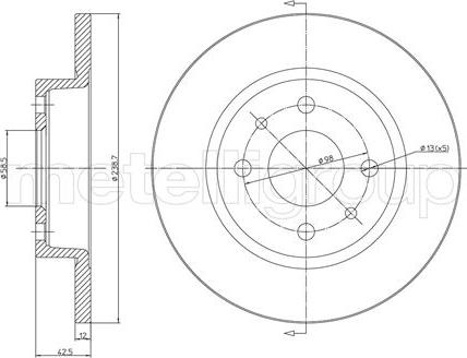 Metelli 23-0205 - Disque de frein cwaw.fr