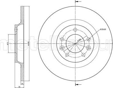 Metelli 23-0795C - Disque de frein cwaw.fr