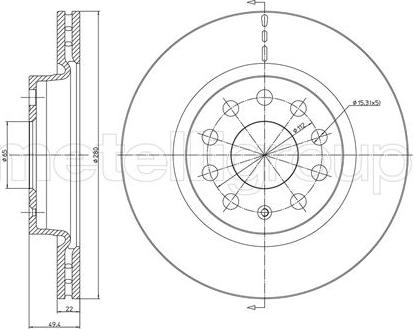 Metelli 23-0733C - Disque de frein cwaw.fr