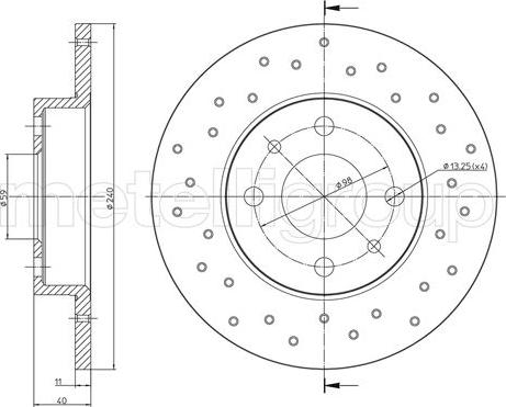 Metelli 23-1410FC - Disque de frein cwaw.fr