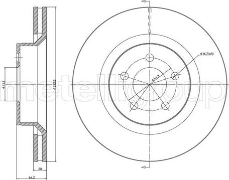 Metelli 23-1593C - Disque de frein cwaw.fr