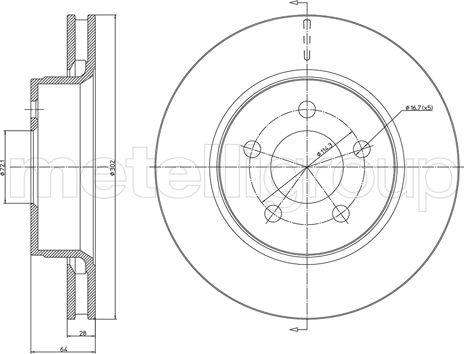 Metelli 23-1553C - Disque de frein cwaw.fr