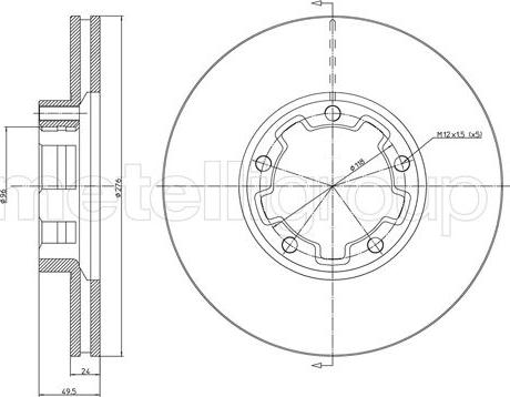 Metelli 23-1557 - Disque de frein cwaw.fr