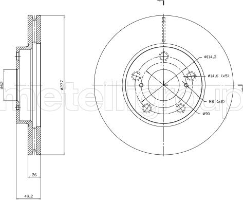 Metelli 23-1523C - Disque de frein cwaw.fr