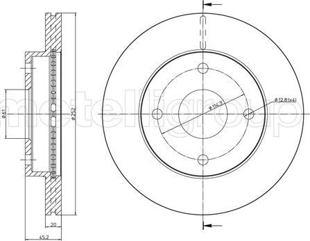 Metelli 23-1578 - Disque de frein cwaw.fr