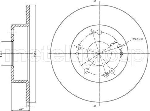 Metelli 23-1648C - Disque de frein cwaw.fr