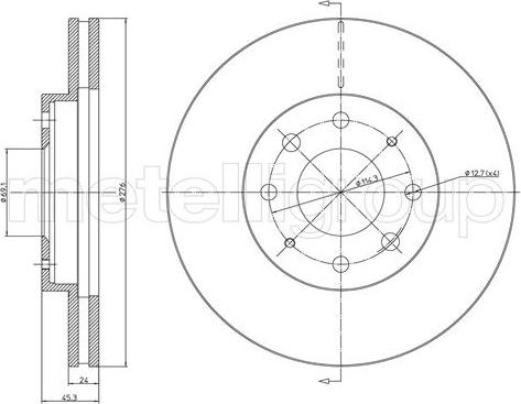 Metelli 23-1066C - Disque de frein cwaw.fr