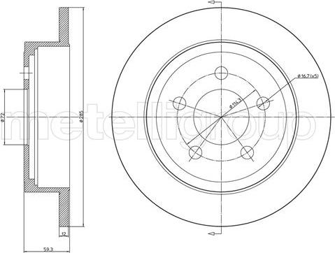 Metelli 23-1017C - Disque de frein cwaw.fr