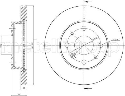 Metelli 23-1165 - Disque de frein cwaw.fr