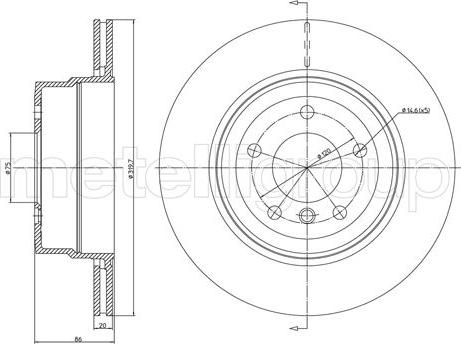 Metelli 23-1115C - Disque de frein cwaw.fr