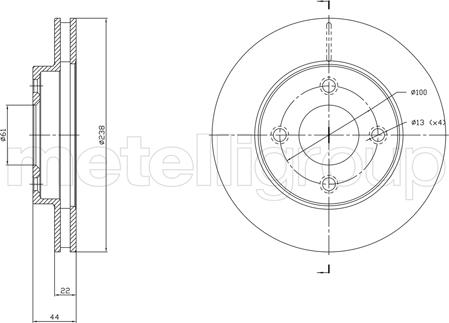 Metelli 23-1808C - Disque de frein cwaw.fr