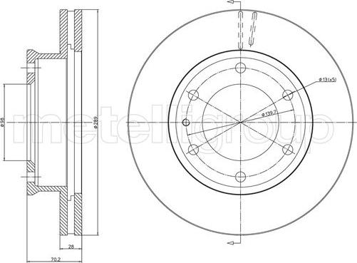 Metelli 23-1214 - Disque de frein cwaw.fr