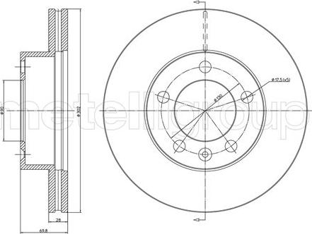 Metelli 23-1286C - Disque de frein cwaw.fr