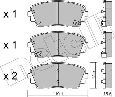 Metelli 22-0941-0 - Kit de plaquettes de frein, frein à disque cwaw.fr