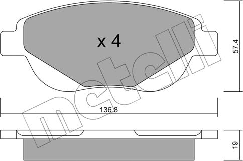 Metelli 22-0948-0 - Kit de plaquettes de frein, frein à disque cwaw.fr