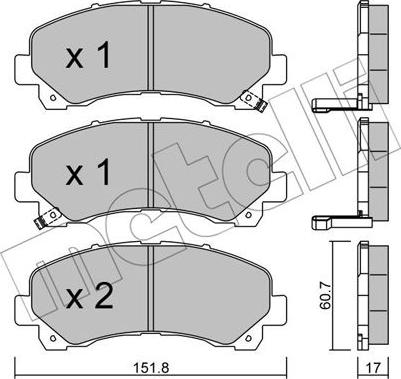 Metelli 22-0902-0 - Kit de plaquettes de frein, frein à disque cwaw.fr