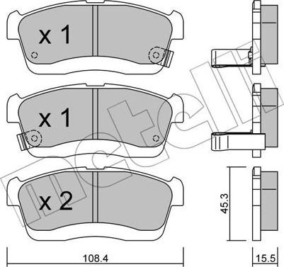 Metelli 22-0914-0 - Kit de plaquettes de frein, frein à disque cwaw.fr