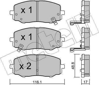 Metelli 22-0912-0 - Kit de plaquettes de frein, frein à disque cwaw.fr