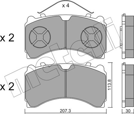 Metelli 22-0935-0 - Kit de plaquettes de frein, frein à disque cwaw.fr