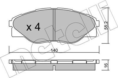 Metelli 22-0936-0 - Kit de plaquettes de frein, frein à disque cwaw.fr