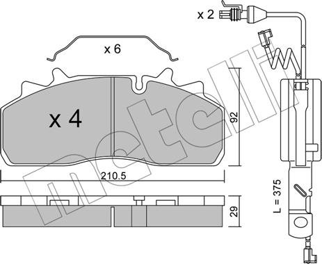 Metelli 22-0932-0K - Kit de plaquettes de frein, frein à disque cwaw.fr