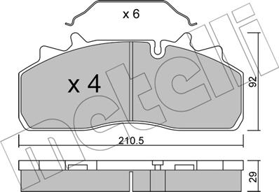 Metelli 22-0932-0 - Kit de plaquettes de frein, frein à disque cwaw.fr