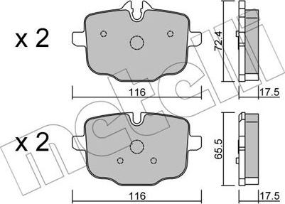 Metelli 22-0921-0 - Kit de plaquettes de frein, frein à disque cwaw.fr