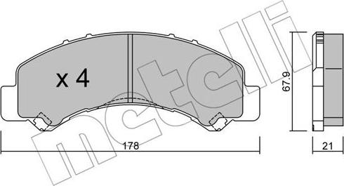 Metelli 22-0922-0 - Kit de plaquettes de frein, frein à disque cwaw.fr