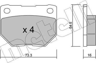 Metelli 22-0494-0 - Kit de plaquettes de frein, frein à disque cwaw.fr