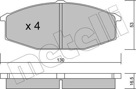 Metelli 22-0490-0 - Kit de plaquettes de frein, frein à disque cwaw.fr