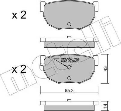 Metelli 22-0492-0 - Kit de plaquettes de frein, frein à disque cwaw.fr