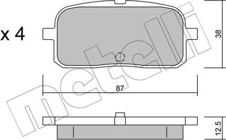 Metelli 22-0445-0 - Kit de plaquettes de frein, frein à disque cwaw.fr