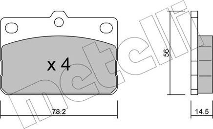 Metelli 22-0440-0 - Kit de plaquettes de frein, frein à disque cwaw.fr