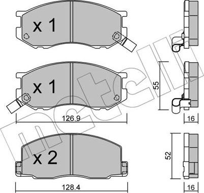 Metelli 22-0455-0 - Kit de plaquettes de frein, frein à disque cwaw.fr