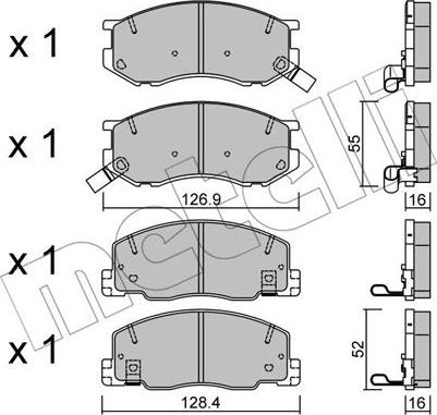 Metelli 22-0456-0 - Kit de plaquettes de frein, frein à disque cwaw.fr