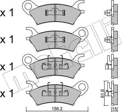 Metelli 22-0469-0 - Kit de plaquettes de frein, frein à disque cwaw.fr