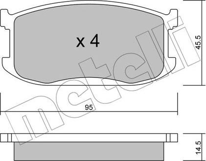 Metelli 22-0467-0 - Kit de plaquettes de frein, frein à disque cwaw.fr