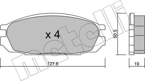 Metelli 22-0409-0 - Kit de plaquettes de frein, frein à disque cwaw.fr