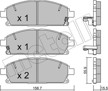 Metelli 22-0406-2 - Kit de plaquettes de frein, frein à disque cwaw.fr