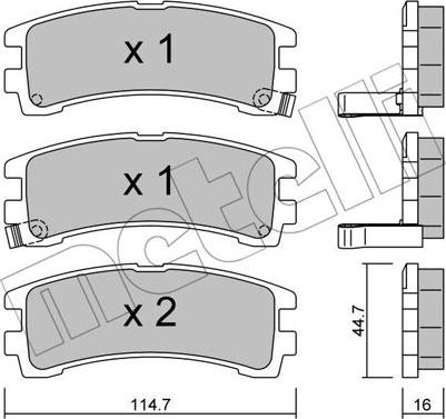 Metelli 22-0408-0 - Kit de plaquettes de frein, frein à disque cwaw.fr