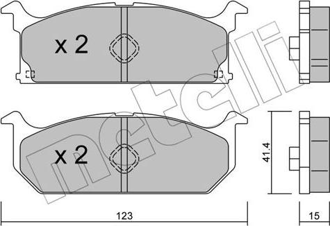 Metelli 22-0416-0 - Kit de plaquettes de frein, frein à disque cwaw.fr