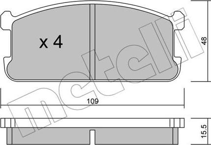 Metelli 22-0480-0 - Kit de plaquettes de frein, frein à disque cwaw.fr