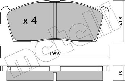 Metelli 22-0439-0 - Kit de plaquettes de frein, frein à disque cwaw.fr