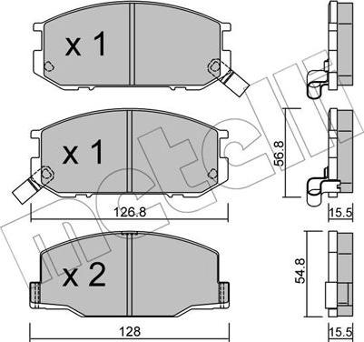 Metelli 22-0425-0 - Kit de plaquettes de frein, frein à disque cwaw.fr