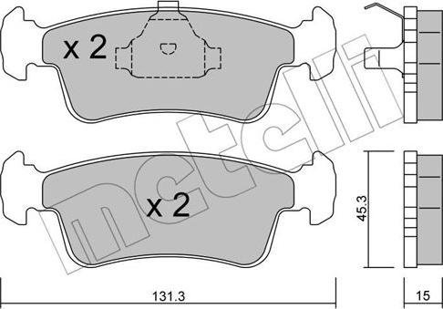 Metelli 22-0420-0 - Kit de plaquettes de frein, frein à disque cwaw.fr