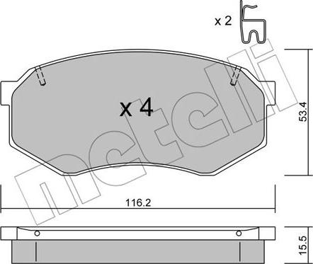 Metelli 22-0471-0 - Kit de plaquettes de frein, frein à disque cwaw.fr