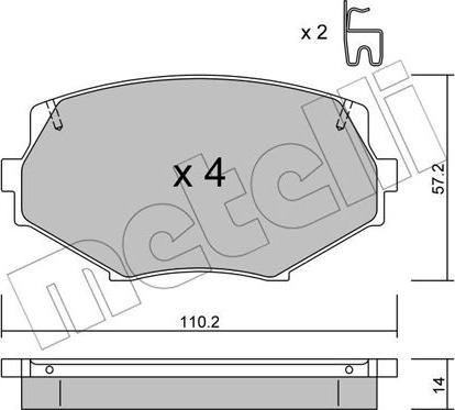 Metelli 22-0472-0 - Kit de plaquettes de frein, frein à disque cwaw.fr